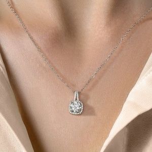 Certified 1ct Moissanite Diamond Necklace